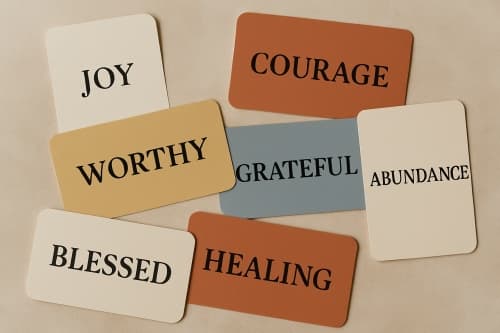Affirmation cards with empowering words